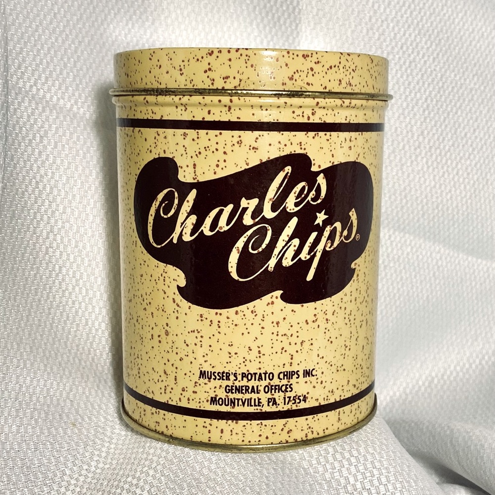 Vintage Charles Chips Miniature Metal Tin